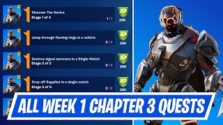 All Week 1 Season Quest Challenges in Fortnite  How to complete Week 1 Season Quests in Chapter 3 [upl. by Diana]