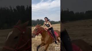 horse Freedom lover ♥️ Girl horse riding [upl. by Irreg]