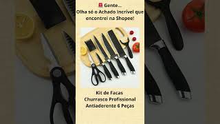 🔥 Kit de Facas de Churrasco Profissional Antiaderente  6 Peças 🔪 [upl. by Notsuh]