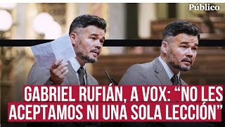 La contundente respuesta de Gabriel Rufián a PP y VOX quotSe han subido el sueldo en 25 ayuntamientosquot [upl. by Kciredes]