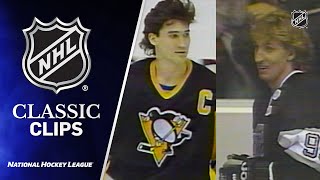 Gretzky and Lemieux square off in 1990 NHL AllStar Skills Competition [upl. by Clarette]