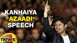 Kanhaiya Kumar Azaadi Speech In JNU Campus After Releasing From Tihar Jail  Mango News [upl. by Yorgo]