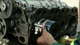 CYLINDER BLOCK PISTON REMOVAL amp INSTALLATION [upl. by Ahsirk]