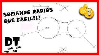 💪 circunferencia TANGENTE a DOS circunferencias dado el radio paso a paso 🏆 dibujo técnico fácil [upl. by Eastlake]