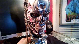 Chinese Copy  Terminator 11 LifeSize T800 Endoskull Sideshow Replica [upl. by Etteroma]