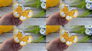 A gorgeous threedimensional crochet butterfly made with just two threads and a crochet hook [upl. by Macswan]