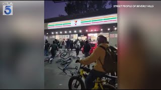 50 juveniles ransack 7Eleven in LA [upl. by Nilram189]