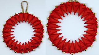 christmas wreaths deco mesh  paper wreath for christmas  christmas wreath outdoor Dollar Tree DIY [upl. by Lebasiairam947]