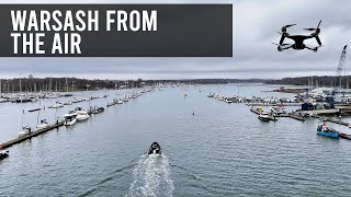 Drone Over River Hamble Aerial View of Warsash Harbour and Maritime College [upl. by Ettinger]