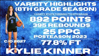 Kylie Kinner 8th Grade Varsity Basketball Highlights [upl. by Cathleen]