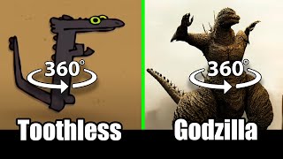 360º VR Toothless Dancing Vs Godzilla Toothless Dance [upl. by Eerdna]