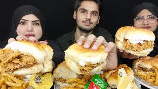 ASMR EATING CHICKEN ZINGER BURGER mukbang asmreatingvideo trendingvideo viralvideo [upl. by Rosana]