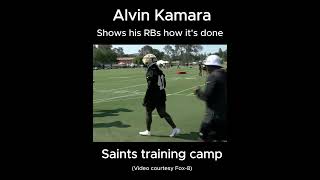 Saints running back Alvin Kamara gives tips at training camp [upl. by Doerrer]