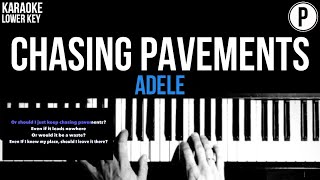 Adele  Chasing Pavements Karaoke LOWER KEY Slower Acoustic Piano Instrumental Cover Lyrics [upl. by Yeleen]