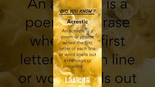 Elevate Your Vocabulary Understanding the Definition of quotAcrosticquot in American English  LEXiCON [upl. by Ecinreb]