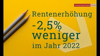 Rentenerhöhung 2022  Aus der Traum von 5 Prozent mehr Rente [upl. by Amaris]