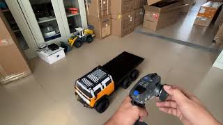 CROSSRC JT6 6WD 6X6 RTR 24GHz 110 RC Crawler Remote Control Flatbed Car Model Test Video TH22555 [upl. by Eenal]