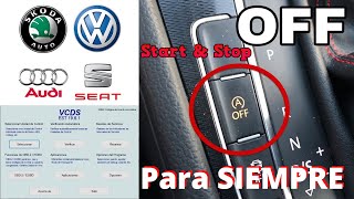 🏅 Cómo anulardesactivar el START STOP para SIEMPRE en ● AUDI SEAT VOLKSWAGEN SKODA ● VagCom ● [upl. by Noble]