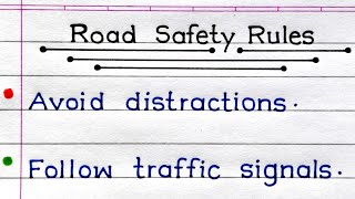 Road Safety Rules In English  Traffic Safety rules In English  10 Road Safety Rules [upl. by Aloibaf]