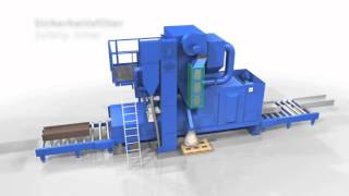 Wheelabrator Roller Conveyor Blast Machine video 2 [upl. by Fai]