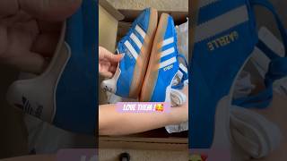 Unboxing my new Adidas Gazelles 💙🤍 shorts adidas gazelle sneakerhead [upl. by Avuha]