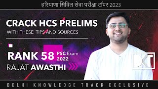 Haryana Civil Services Exam  Strategy amp Sources For Prelims  By Rajat Awasthi Rank 58 HCS Exam 22 [upl. by Panthea418]