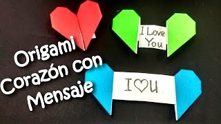 ORIGAMI CORAZON  Cómo hacer origami coraçao con mensaje [upl. by Eicart915]