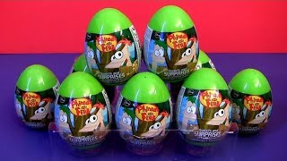 Huge Phineas and Ferb Toy Surprise Eggs Easter Huevos Sorpresa by Disney DC Toys Collector DCBR [upl. by Sdlonyer755]