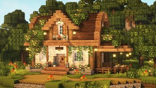 Minecraft 💖 Aesthetic Cottagecore House Tutorial  Cottage  Mizunos 16 Craft Resource Pack [upl. by Lucier]