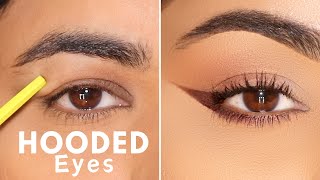 How To Large Wing Eyeliner on HOODED Eyes [upl. by Euginimod]