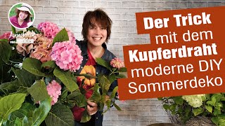 Trend im Sommer  Gartendeko mit Hortensien Sonnenblumen und der Trick dabei DIY Deko [upl. by Atikkin523]