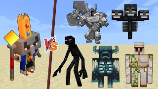 Arch Illager vs Minecraft Bosses  Arch Illager vs Warden ferrous wroughtnout wither mutant enerman [upl. by Innaig964]