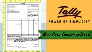 Half Page Invoice in Tally without TDL [upl. by Maren]