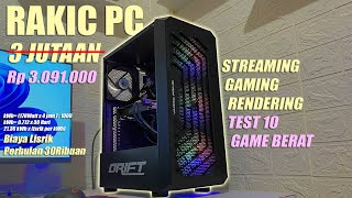 Rakit PC 3 Jutaan Udah DDR4  GTX series Buat Streaming Ngedit amp Test 10 Game berat [upl. by Susana]