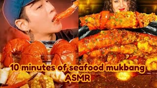 10 minutes of seafood mukbang ASMR 🐙 [upl. by Arlyne]