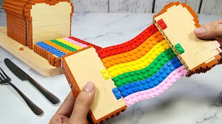 Impossible LEGO or REAL Random RAINBOW FOOD Recipe 🌈  BEST of LEGO Breakfast Compilation [upl. by Lodovico]