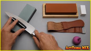 How to sharpen a knife on a wet stone KEENBEST Professional from Amazon to razor sharpness [upl. by Leraj]