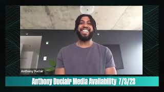 Anthony Duclairs First Media Availability As A Shark 7323 [upl. by Polivy]