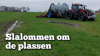 Mest uitrijden slalommen om de plassen heen  Boer Gerrit vlogt [upl. by Eerac189]