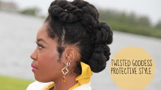 Natural HairTwisted Goddess Protective Hairstyle [upl. by Selbbep]