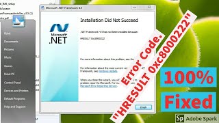 HRESULT 0xc8000222 Installation did not succeed net framework 45 or 40  100 Fixed [upl. by Eetak]