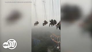 People stuck on ride nearly 250 feet in air at Six Flags Mexico during storm [upl. by Adianez]