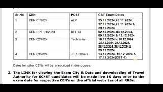 RRB New Exam Schedule Updated  RRB New official Notice  RRB Admit Card 2024 rrb rrbexamdates [upl. by Geier]