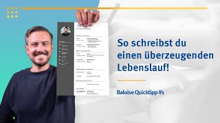 Dein Lebenslauf für eine erfolgreiche Bewerbung  Tobi vom Employer Branding der Baloise klärt auf [upl. by Akemet]