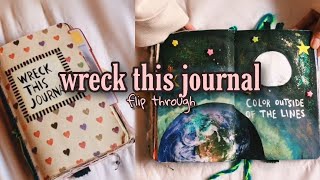 wreck this journal flip through completed  emmawtj 🌸✨ [upl. by Kelwin78]