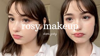 ⋆୨୧˚🌷 rosy makeup🌷˚୨୧⋆  tutorial [upl. by Lahcym]