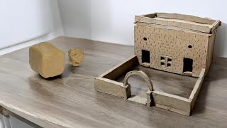 Easy to making a house with clay  Diy  Mini creative pro [upl. by Ahsian454]