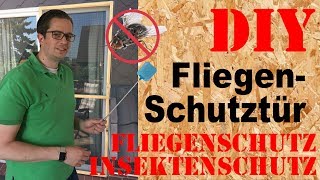 DIY Insektenschutztür Fliegenschutztür selber machen Fliegengitter bauen mosquito mücken deutsch [upl. by Jaymie453]