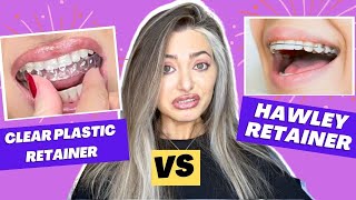 REMOVABLE RETAINERS Hawley Retainers VS Clear Plastic Retainers PROS amp CONS [upl. by Pepillo]