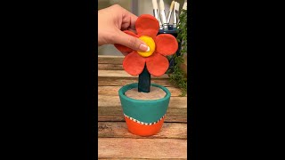 AirDry Clay Flower Container summer crayola clay airdryclay create flowers shorts [upl. by Johst782]